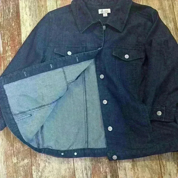 Denim and Co ladies jacket with 3/4 sleeve, size L - Picture 3 of 5
